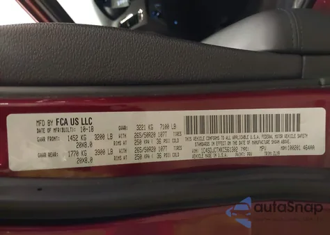 2019 Dodge Durango R/T Awd из США, поврежденный, VIN 1C4SDJCTXKC561302